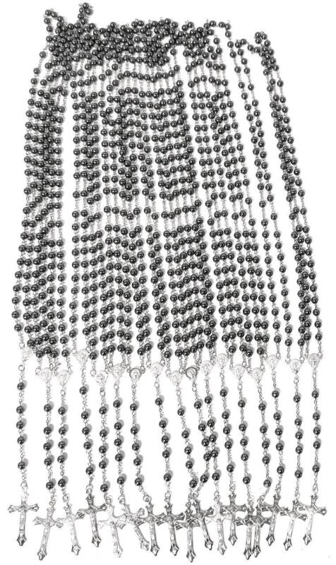 17 Hematite Rosaries, 19" Long