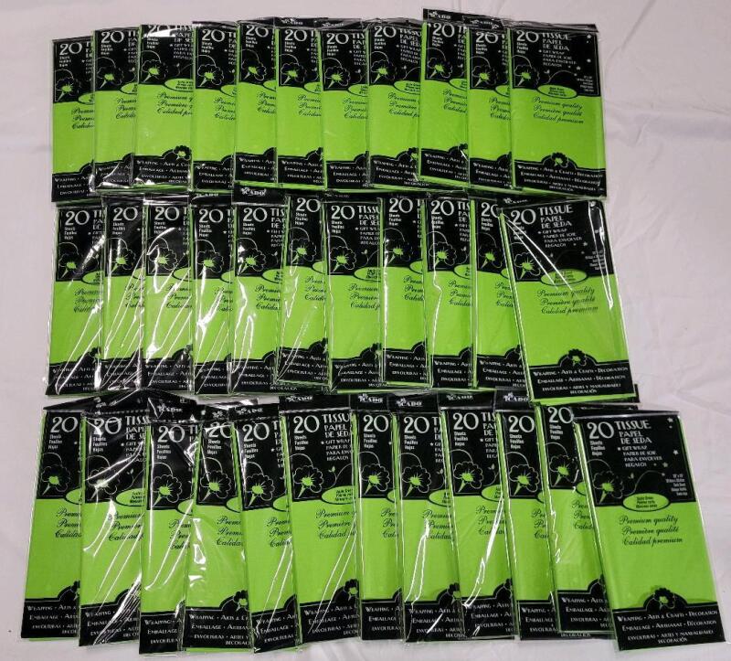 34-Packs New Green Gift Wrap Tissue Paper . 34 Packs , Twenty (20) 20"&times;20 Sheets per Pack