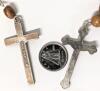 9 Holyland Jerusalem / Bethlehem Olive Wood Rosaries, Most With Earth, 17.5" Total Length, Year 2005 - 3