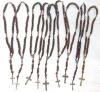 9 Holyland Jerusalem / Bethlehem Olive Wood Rosaries With Earth, 17.5" Total Length, Year 2005