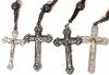 9 Holyland Jerusalem / Bethlehem Olive Wood Rosaries With Earth, 17.5" Total Length, Year 2005 - 2