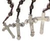 9 Holyland Jerusalem / Bethlehem Olive Wood Rosaries With Earth, 17.5" Total Length, Year 2005 - 3