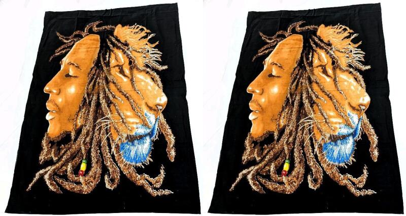 2 New 29.75" &times; 41.5" Bob Marley Lion Tapestry Smoke Cloth Posters