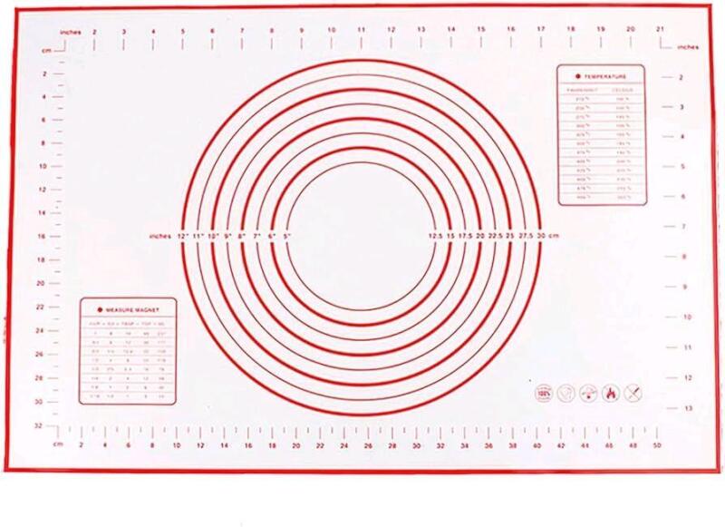 New 23.5" &times; 15.75" Silicone Baking Mat Dough Maker Pad with Measurements Non-Slip Non-Stick Rolling Pastry Mat