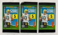 3 New Packs of 2025 Score Football Cards, 5 Cards Per Pack (15 Total)