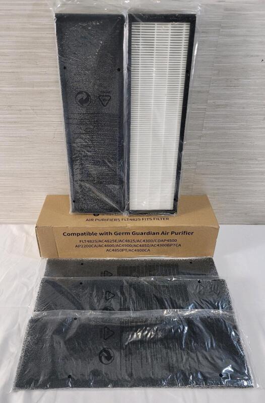 2-Pack New Air Purifiers FLT4825 True HEPA Filters w/5 Carbon Pre-Filters . Compatible with Germ Guardian Air Purifier .