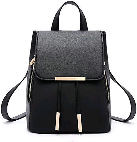 New Vinyl Drawstring Bucket Backpack Bag With Magnetic Top Flap, Size Expansion Zippers, Zippered Inner & Back Pocket, 9.5" &times; 6.75" &times; 11" Tall