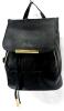 New Vinyl Drawstring Bucket Backpack Bag With Magnetic Top Flap, Size Expansion Zippers, Zippered Inner & Back Pocket, 9.5" &times; 6.75" &times; 11" Tall - 2