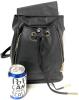 New Vinyl Drawstring Bucket Backpack Bag With Magnetic Top Flap, Size Expansion Zippers, Zippered Inner & Back Pocket, 9.5" &times; 6.75" &times; 11" Tall - 3