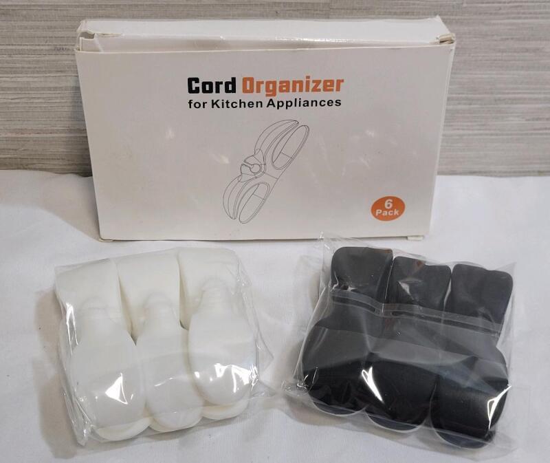6-Pack New Cord Organizer for Kitche Appliances . 3 White / 3 Black