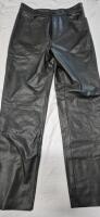 As New Sz 34Waist Men's Perfect Leather Ggods Leather Pants Unhemed 32" Inseam
