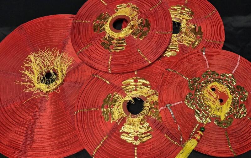 5 Red Lanterns 15.5 to 24" Diameters