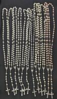 12 Excellent Quality Faux Pearl & AB Crystal Rosaries, Up To 22" Long