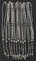 13 Excellent Quality Faux Pearl Rosaries, Up To 23" Long