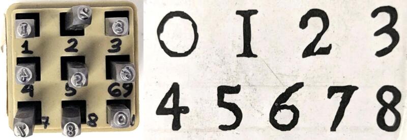 ImpressArt Approx 3-4mm Metal Number Stamps, Complete Set 0-8