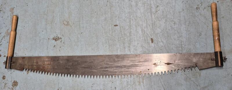 Amazing Vintage Two Man Crosscut Saw E. GARLICK & SON, LYNX BRAND, SHEFFIELD 52" Long