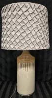 Beautiful 25" Tall Pottery Table Lamp with Shade - Working