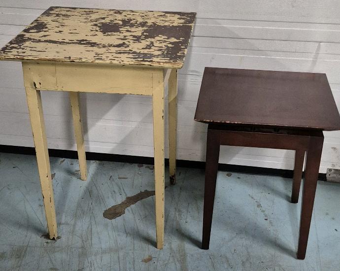 Vintage Wooden Desk & Side/End Table