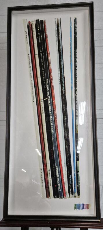 Vintage Metal Framed LP Print 51.5" x 21.5" Rolling Stones, Pink Floyd ++