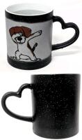 New Secret Dog Lover's Mug : From Sparkly Matte Black to Dabbing Doggo Heat-Changing Ceramic Mug, 3.75" Tall