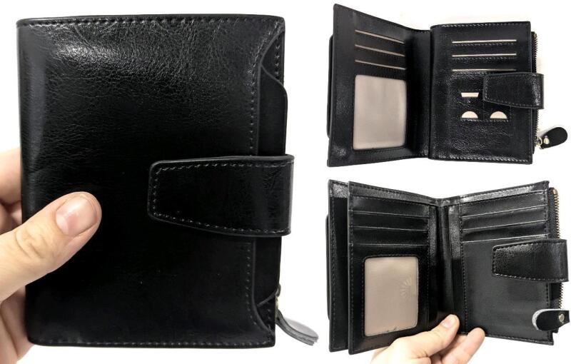 New BiFold Wallet With 12 Card Slots, 2 Windows, 2 Memory Card Spaces, Divided Cash Pocket & Zippered Coin Pocket 4" &times; 5"