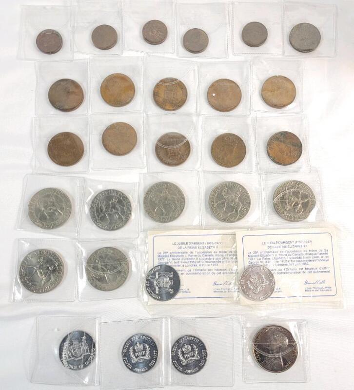 1939 - 1984 Canadian Royal Visit Coin / Tokens . 1939 Royal Visit &times;6 , 1953 Coronation &times;10 , 1977 Jubilee &times;11 & 1984 Royal Visit Ascension Islands . 29 Coins / Tokens