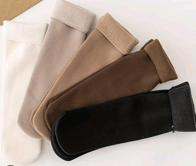 5 New sz 39-42 Women's Fleeced Lined Thermal Socks