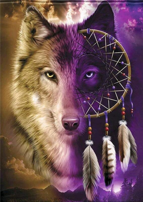 New 50" &times; 60" Wolf Dreamcatcher Suoer Soft Fleece Throw Blanket