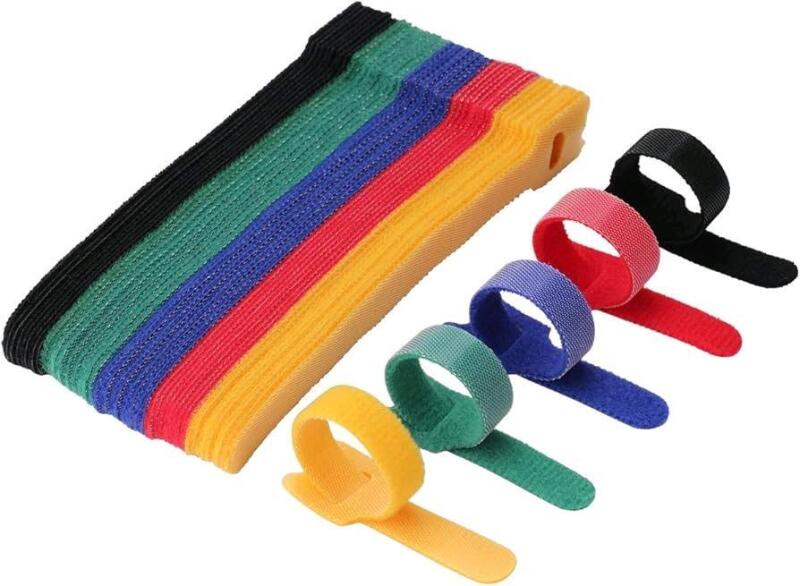 50 New Multi-Purpose Cable Ties Reusable Cord Ties 6 Inch Cable Straps Microfiber Fastening Straps Used for Headphones Phones Electronics PC Wire Management