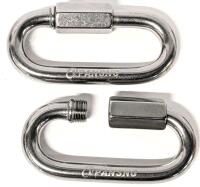 2 As-New Heavy Duty Pansng Threaded Locking Safety Chain Quick Links, 4.15" Long Each