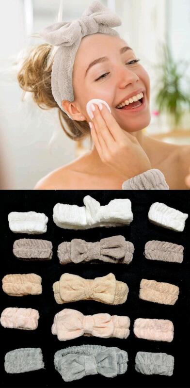 New 15-Piece Terry Spa Set With Elastic Headbands & Matching Wristbands