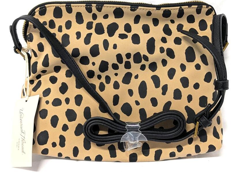 New Universal Thread Goods Co Animal Spotted Crossbody Shoulder Bag Purse. 10" &times; 3" &times; 8" Tall (Excluding Strap)