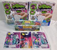 New - Kids Activity & Toys Lot . Trolls Doll , 2 My Little Pony Dolls , Dino Chompers Keychains & 2 Goozooka Holographic Slime Kits