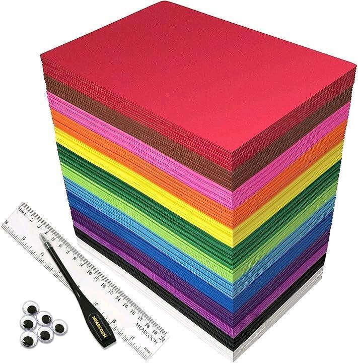 New 104-Pack MEARCOOH 11.2oz Foam Sheets, 5.5" &times; 5" Each, 13 Colors