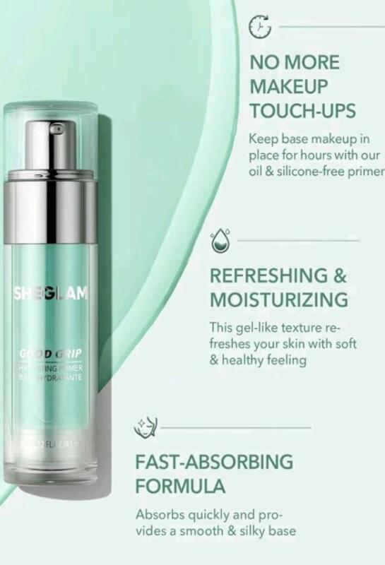New SHEGLAM Good Grip Hydrating Primer Oil Control Moisturizing Primer Gel Smooth Fine Lines Oil And Silicone-Free Face Primer-Green 45mL