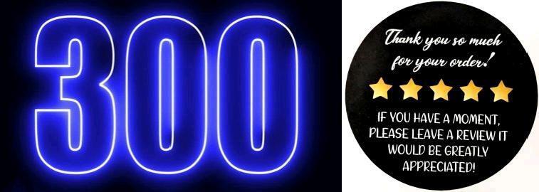 300 New 2" Diameter " Thank You, Please Leave A Review " Stickers, No Residue