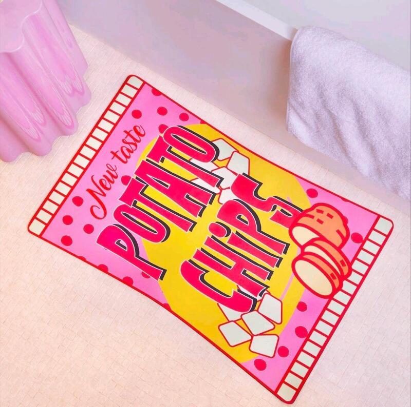 New Snack Break Potato Chips Innovative Quick Dry Bath Mat, 18" x 27"