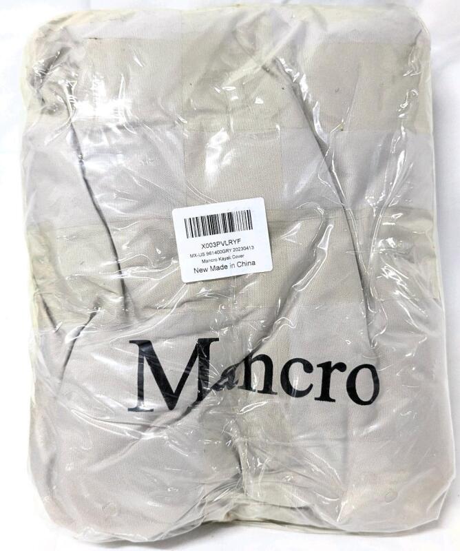 New MANCRO 961400GRY 20230413 Kayak Cover, Grey. Fits 9ft - 10.5ft. Kayaks