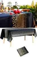 New Chatoama Black & Gold Sequin Tablecloth, 54" &times; 108"