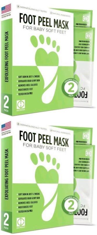 [EXP 01/2025] 4 New Pairs HICREAM Exfoliating Foot Peel Masks Fir Baby Soft Feet, Original Scent, 2 Pairs Per Pack