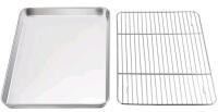 New - Stainless Steel Baking Sheet & Rack Set . Tray measures 16"&times;12"&times;1"