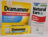 New - Dramamine Motion Sickness Pills - exp. 07/27 & Natural Ears Ring Relief Ear Drops - exp. 06/26