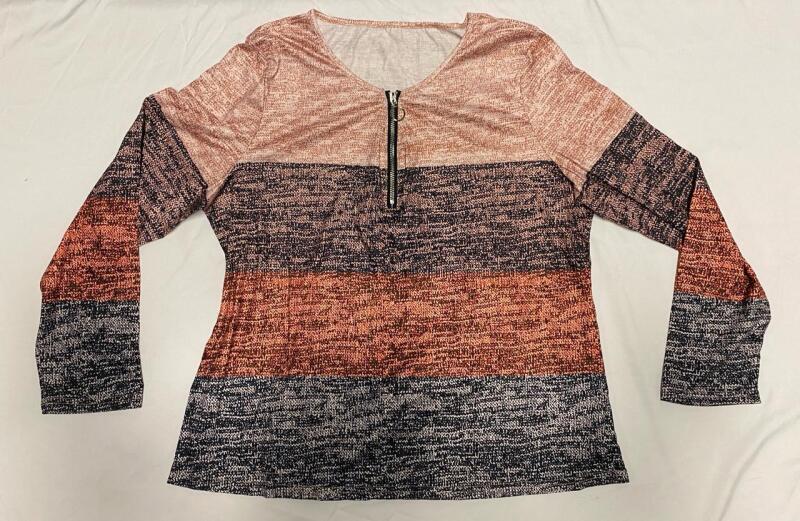 New Women&rsquo;s XXL Pullover Top with Quarter-Zip