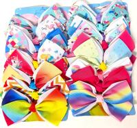New 18pcs 5" Across Rainbow & Unicorns Fabric Hair Bows Barrettes Hair Clips