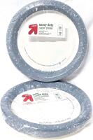 40 New Up&Up 10" Heavy Duty Disposable Paper Plates, Microwaveable, Grease & Cut Resistant