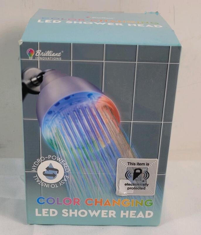 New Brilliant Innovations Color Changing LED Shower Head .
