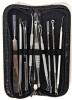 New 10-Piece Stainless Steel Acne Blackhead Pimple Popper Kit In Zippered Case, 7" Long