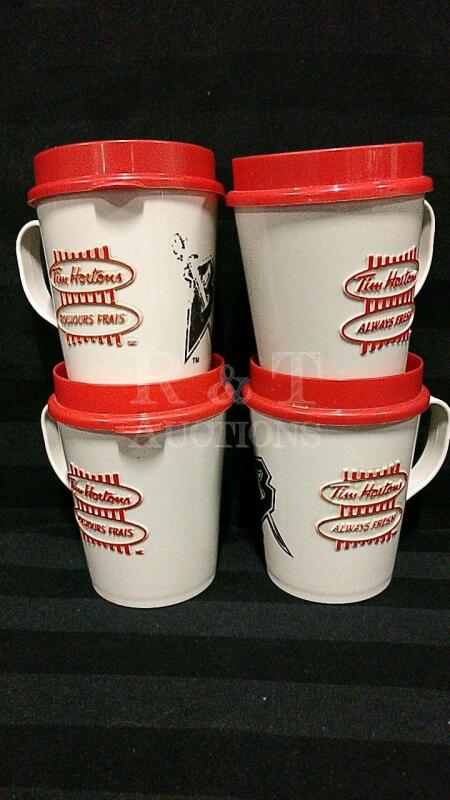 4 Tim Hortons Travel Mugs With Lids