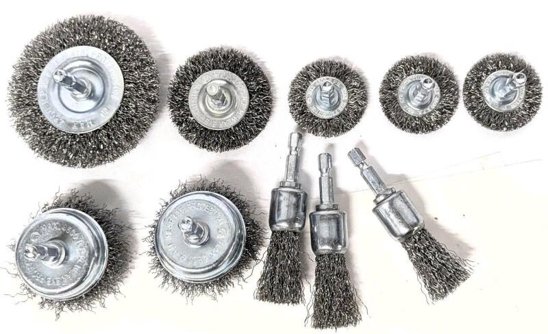 New 10-Pieces? Wire Brush Brush Set for 1/4 Inch Drills / Arbor Stainless Steel Crimped Wire Wheel for Cleaning Rust, Stripping and Abrasive, 1.75" - 3" Diameter