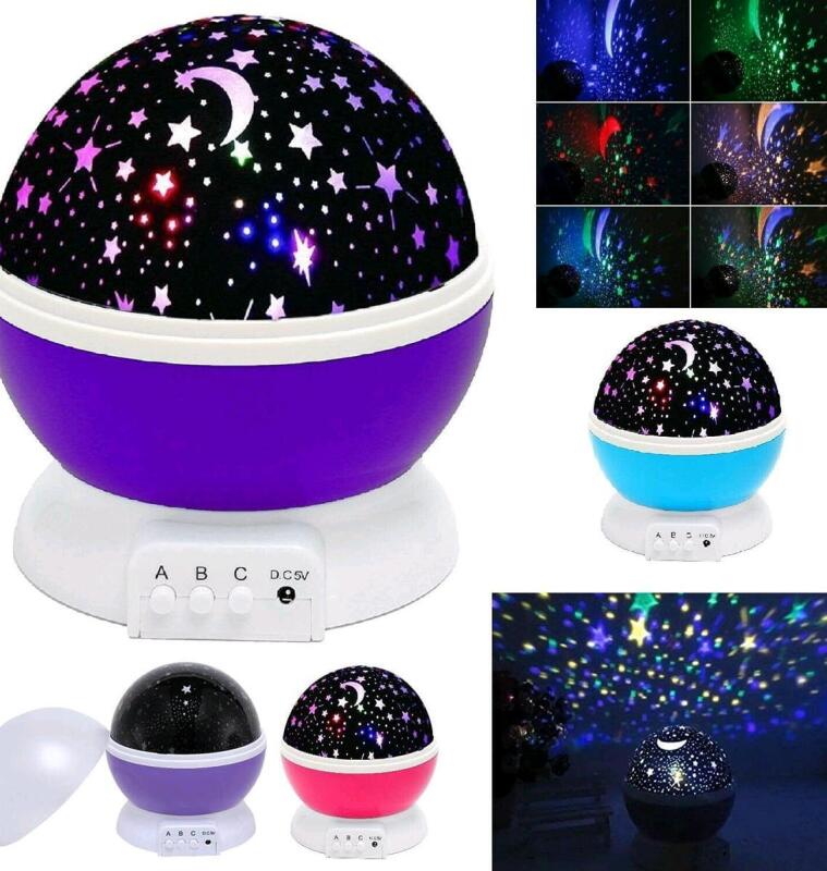 New Star Master Kid's Night Light Projector, Rotatable Sky Moon Star Projector - Purple